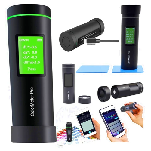 VTSYIQI Digital Colorimeter Color Meter Tester 8mm with Color Screen Display APP Color Matching