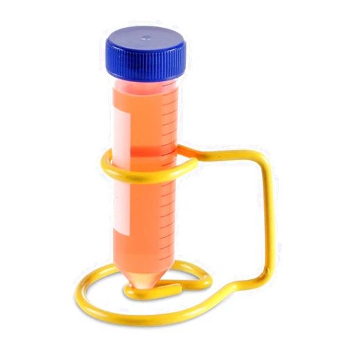 Heathrow Scientific 1-Well Wire Rack for 50 mL Tubes, Epoxy-Coated Steel, Autoclavable, Yellow