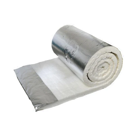 Touguqing Ceramic Fiber Blanket With Aluminum Foil Facing High Density Fireproof Insulation For Fireplace Forge Furnace Kiln Wood Stove Pizza O(Size:61cm*15m*1cm(24*590*0.39in),Color:Single-sided aluminum foil)