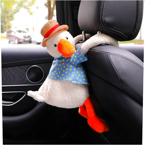 DULRLLY Plush Car Tissue Holder Car Paper Boxes Cute Duck Butt Tissue Dispenser for Car Creative Animal Car Paper Towel Holder Hanging Car Tissue Box Holder for Car Home Bathroom