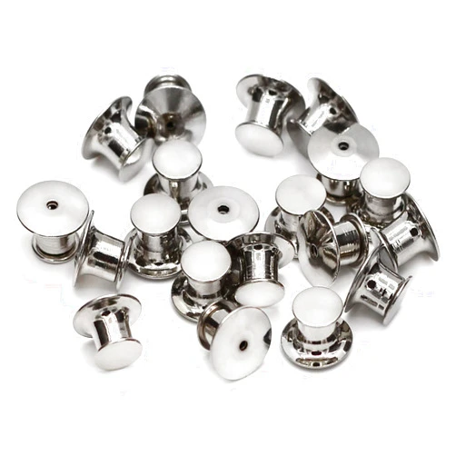Betoplin 30 Pieces Pin Backs Locking, Metal Pin Backings Pin Keepers Clasp for Brooches, Silver