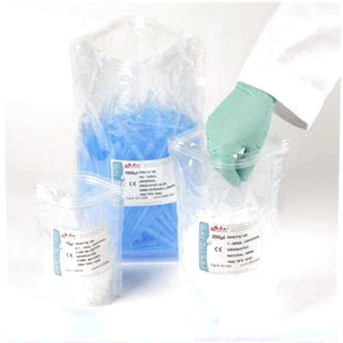 Globe Scientific 150051 Universal Low Retention Graduated Certified Pipette Tip, 1-300µL, 59mm Length, Natural, Sterile, Pack of 1000