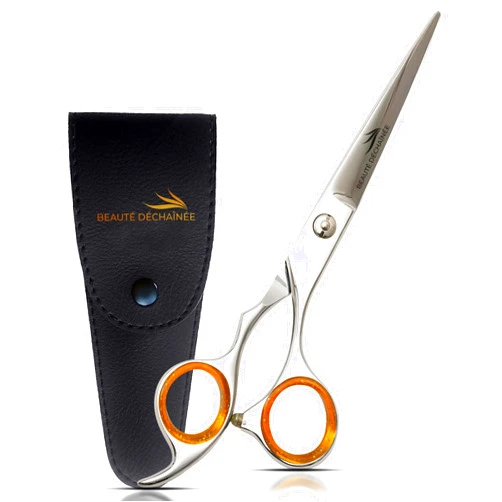 BEAUTÉ DÉCHAÎNÉE Professional Barber Shears - 6.5 Inch Premium Haircutting Scissors Stainless Steel Hairdressing Scissors for Men & Women (Silver)