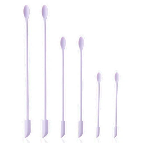Cooptop 6 Pieces Mini Spatula - Makeup Spatula-Small Silicone Spatula - Tiny Scraper for Jar, Kitchen Bottles, Cosmetic - Multi Size Rubber Spatula for Beauty and Kitchen (Lavender)