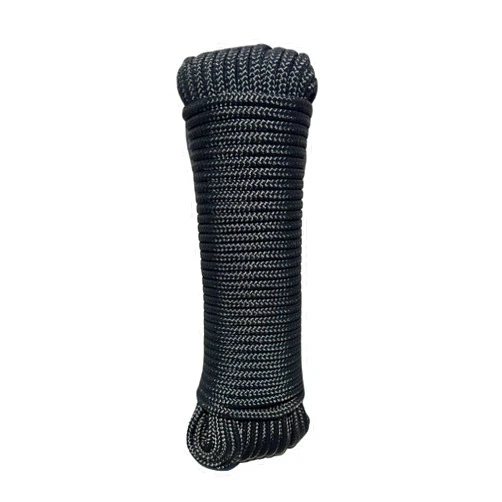 ATERET 1/4 inch by 80 Feet Black Diamond Braid Polypropylene Rope I Multipurpose Clothelines Rope, UV Resistant & Excellent Shock Absorption I Ideal Use for Camping & Marine (1-Pack)