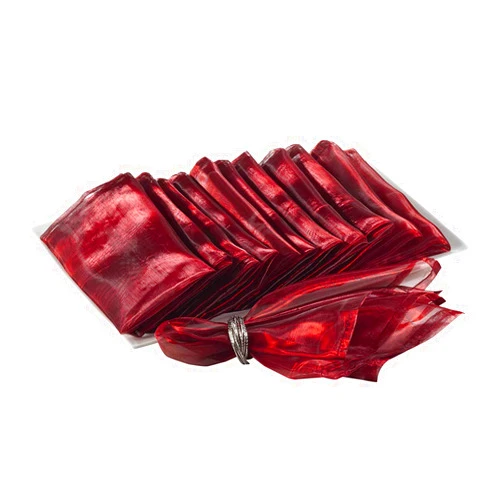 Fenncostyles.com Fennco Styles Sorbet Collection Elegant Sheerness Organza 20 x 20 Inch Cloth Napkins, Set of 12 - Burgundy Diner Napkins for Wedding, Banquets, Special Events and Party Décor