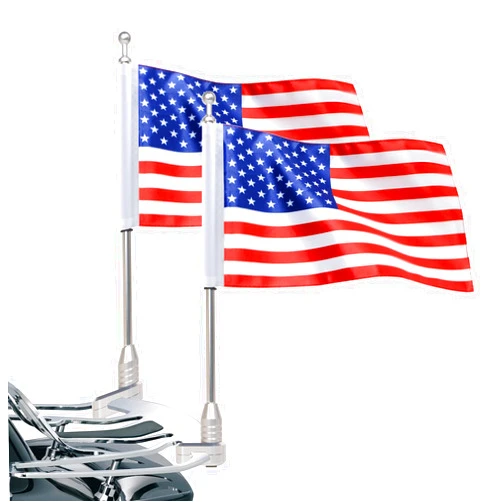 Gdcreestar Vertical Motorcycle Flag Pole Rear Side Mount Luggage Rack for Honda Gold Wing Gl1500 Gl1200 Gl1800 2001-2012, Chrome Flagpole Bracket American Flag