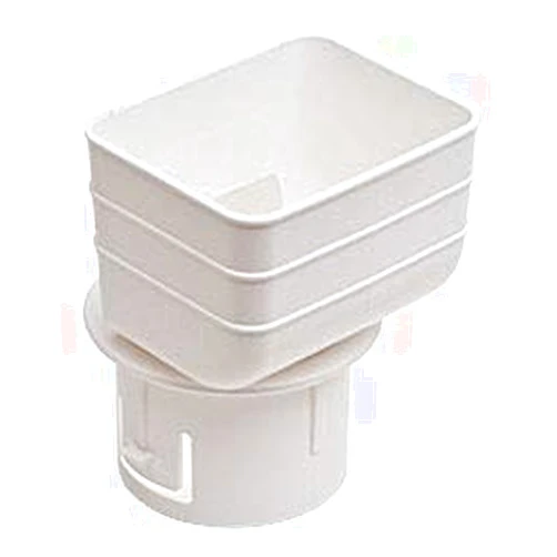 Gutterworks Mfg Inc. Rain Gutter Components Plastic Universal Downspout to Drain Tile Adapter (2x3x3, White)