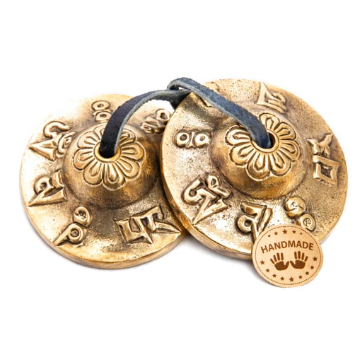 HIMALAYAN BAZAAR Tingsha Cymbals Bells - Easy To Play - Meditation Mindfulness Chime For Chakra Healing Spiritual Dharma Gifts Handcrafted Tibetan By Himalayan Bazaar (Ohm Mani)