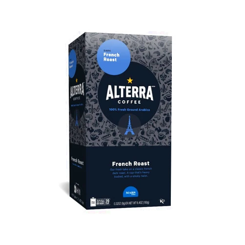 Mars Drinks ALTERRA Coffee French Roast Single Serve Freshpacks for MARS DRINKS FLAVIA Brewer, 20 Packets