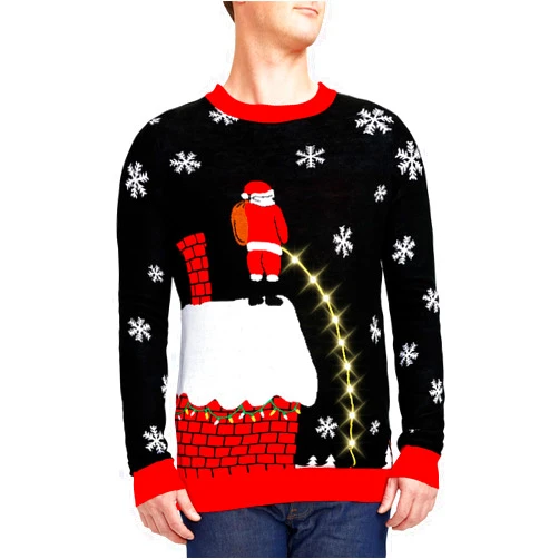 Tipsy Elves Light Up Ugly Christmas Sweaters for Men - Funny Holiday Pullover with LED Lights for Winter Gatherings