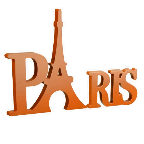 Blulu Paris Wood Decor Paris Themed Bedroom Decor Paris Word Sign Eiffel Tower Wood Table Sign Wooden Letters Table Decor for Bedroom for Home Living Room Office Decoration Supplies(Dark Brown)