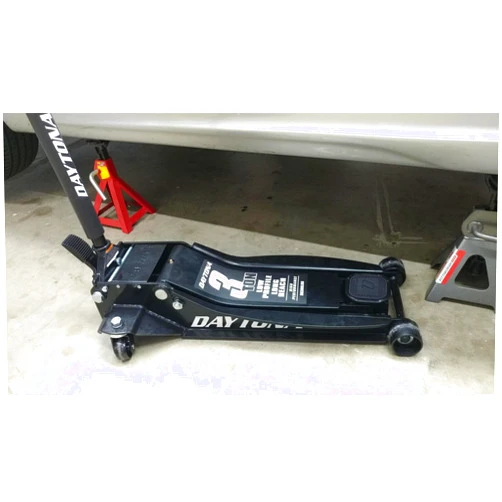 Daytona 3 ton Long Reach Low Profile Steel Heavy Duty Floor Jack with Rapid Pump - Black
