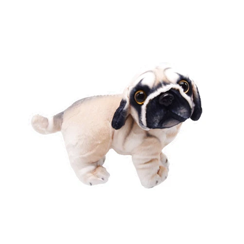 YONLIT Lifelike Pug Dog Stuffed Animal Animated Plush Puppy Toy Doll Super Realistic Dogs Act Like Real Excellent Gifts for Kids Birthday Party Dog Collection 9 Inches (Pug)