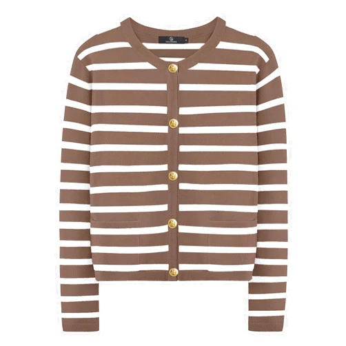 LILLUSORY Women Striped Cardigan Sweaters 2025 Fall Outfit Cloth Fashion Trendy Casual Long Sleeve Tops