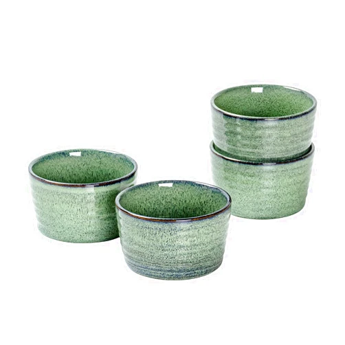 UNICASA Ramekin Set of 4, UNICASA 8 oz Creme Brulee Ramekins, Oven Safe Baking Set for Custard, Pudding, Souffle Cups, Reactive Green
