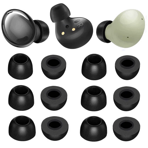 BLLQ Memory Foam Tips Compatible with Galaxy Buds Pro/Galaxy Buds 2 / Galaxy Buds Plus Replacement Ear Tips, Perfect Noise Cancellation, Fit in Case, 6 Pairs [3 Size] Foam Tips Black (Foam GBP6P)