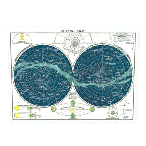 Cavallini Decorative Wrap Poster, Celestial Chart, 20 x 28 inch Italian Archival Paper (WRAP/CELEST)
