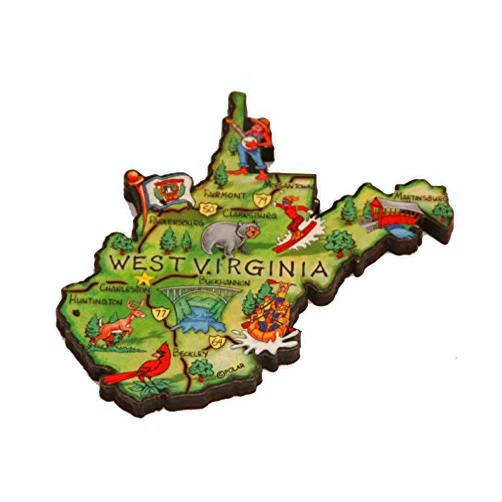 Souvenir Destiny West Virginia State Decowood Jumbo Wood Fridge Magnet 4.25