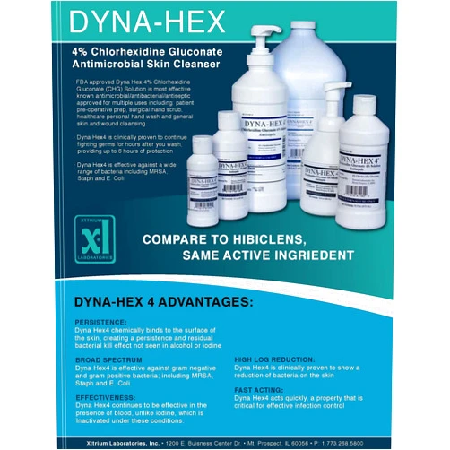 DynaHex DYNA-HEX - Xttrium Labs Dyna-Hex4 Antiseptic Skin Cleanser 4oz with 4%Chlorhexidine Gluconate