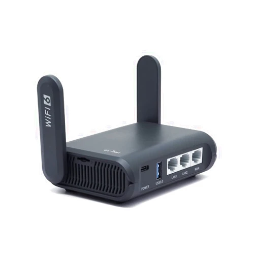 GL.iNet GL-AXT1800 (Slate AX) Pocket-Sized Wi-Fi 6 Gigabit Travel Router, Extender/Repeater for Hotel&Public Network Storage, VPN Client&Server, OpenWrt, Adguard Home, USB 3.0, TF Card Slot