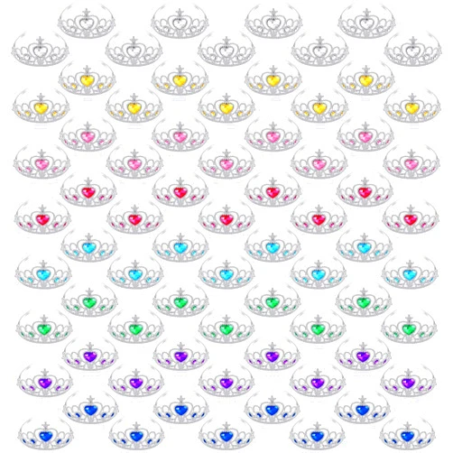 Cunno 72 Pcs Tiara Crown Set Princess Crown Dress up Costume Accessories Plastic Princess Women Jewelry Party Favor(Assorted Color)