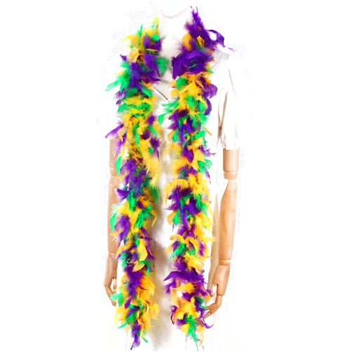 Larryhot 45g Mardi Gras Feather Boa - 2 Yards Boa Feathers for Party, Mardi Gras, Masquerade, Carnival, Concert & Home Decoration