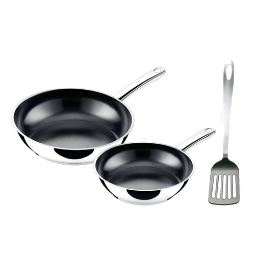 Silit Talis Pfannenset 3-teilig mit Pfannenwender 24 Coated 20 cm Induction Frying Pan, 18/8 stainless steel