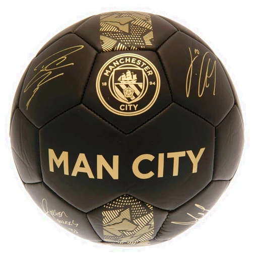 Manchester City FC Man City Phantom Signature Ball Black Gold Size 5 Ball, Adults Unisex, Multicolor (Multicolor)