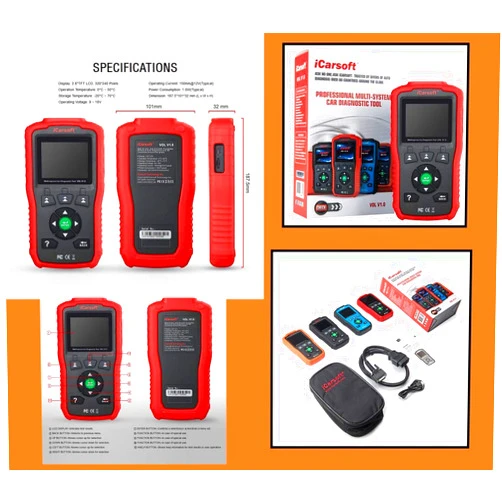 ICarsoft Auto Diagnostic Scanner iCarsoft VOL V1.0 for Volvo/SAAB with Airbag Scan,Oil Service Reset, SAS Reset ect