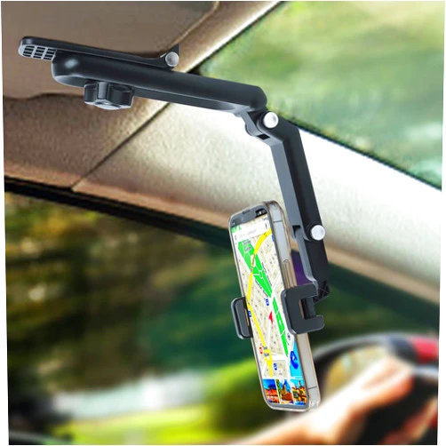XEFINAL Sun Visor Phone Holder,360° Rotatable Rearview Phone Holder, Cell Phone Holder for Car Sun Visor Perfectly for iPhone, Samsung & Other Cellphone, Car Accessories