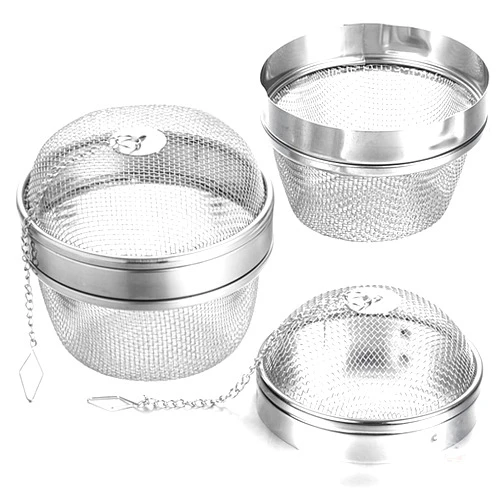 Generic 2pack Stainless Steel Spice Ball Chained Lid Sphere Mesh Hot Pot Tea Strainer Herb Spice Filter Large size 3 Inch Rotate open