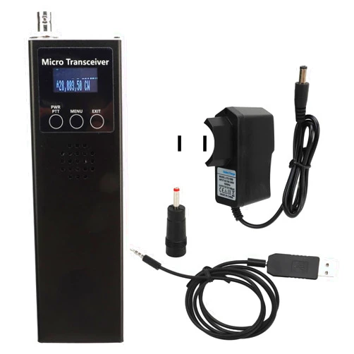 ViaGasaFamido Radio Transceiver Portable 0.5MHz‑30MHz 4 Waveband 10/15/20/40M Handheld HF SSB QRP USDX Transceiver High Sensitivity for Reception (US Plug)