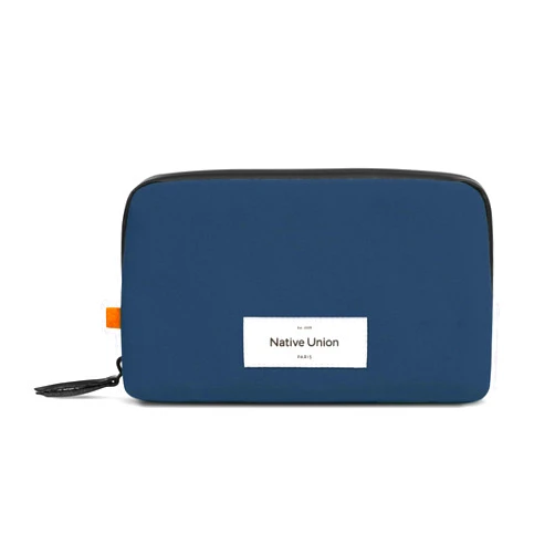 Native Union Stow Lite Organizer W.F.A Tech Organizer – Minimalist Travel Pouch Made of Recycled Materials for Everyday Accessory Storage & Protection – Stores Cables, Chargers & More (Navy)