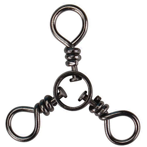 Faveten 3 Way Swivel, Three Way Swivels Catfishing Fishing Tackle, Stainless Steel Black Nickel for Bottom Rigs Carolina Rig Weights Popping Cork Crappie Fishing Gear 50 Pcs Test 35-100 Lbs