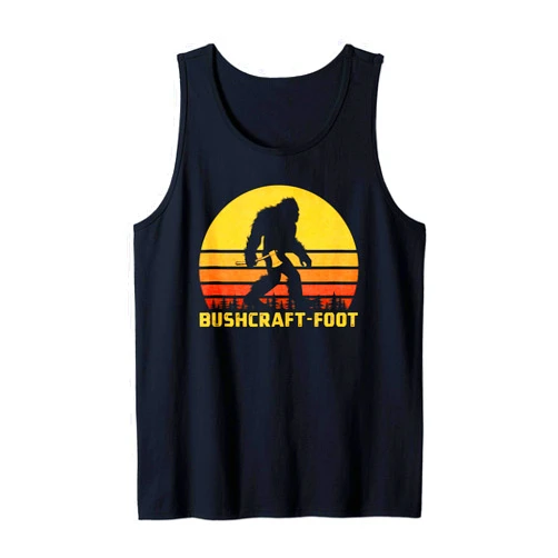 Bushcrafter Bigfoot Gift Apparel Vintage Bigfoot Bushcraft Crytpid Sasquatch Bushcrafting Tank Top