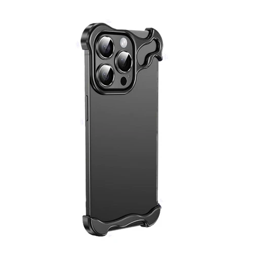 SONIGRA Ultra-Thin Frameless iPhone 13 Pro Max Case, Minimalist Case with Shockproof Corner, Personalized with Camera Lens Protector Titanium Metal Corner Slim Case for iPhone 13 Pro Max 6.7
