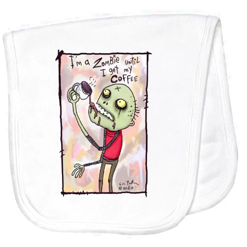 inktastic Coffee Zombie Baby Burp Cloth White - Gus Fink Studios 2a8d9