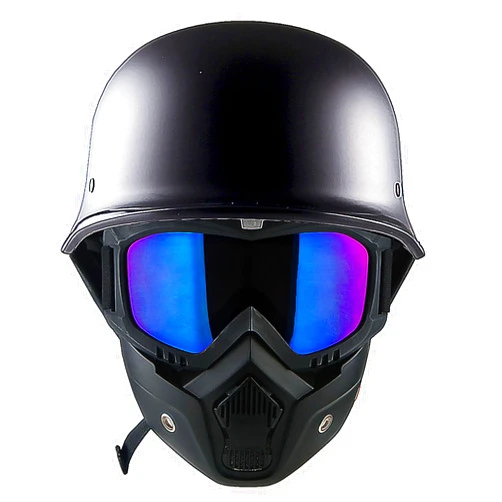 1Storm Novelty Motorcycle Helmet Half Face German Style DOT Approved: HKY602