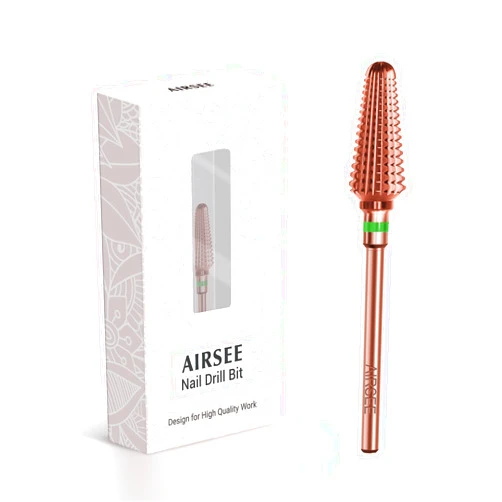 AIRSEE Tungsten Carbide Acrylic Nail Drill Bit Efile Electric File Machine Head Tips for Manicure Polishing Fast Remove Gel 3/32
