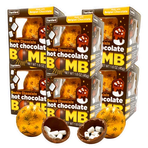 Needzo Double Hot Chocolate Hot Chocolate Melting Balls Pack of 6 with Mini Marshmallows Inside, 1.6 Ounce