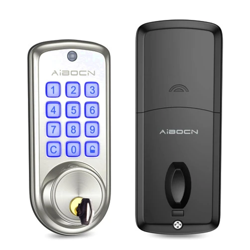 Aibocn Door Lock with keypad, Electronic Keypad Deadbolt, Keyless Entry Door Lock with Auto-Lock, Anti-Peeping Password, Easy to Install and Program, Smart Lock for Home Bedroom Garage (Sliver)