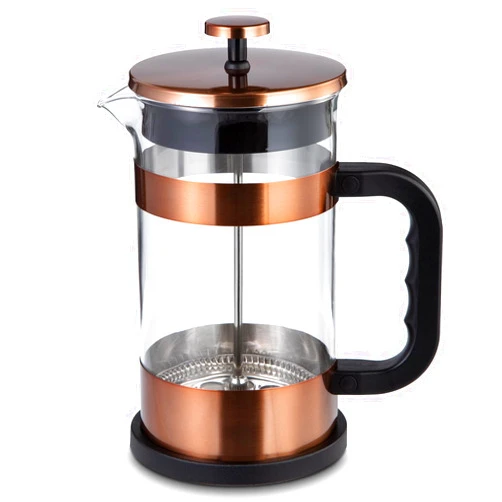 malmo 34oz French Press - Durable Stainless Steel and Heat-Resistant Borosilicate Glass Coffee and Tea Maker, Ideal for Travel and Camping (Copper)