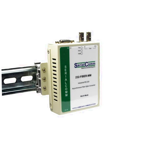 SERIALCOMM 232-FIBER-MM-ST, Industrial Grade bi-Directional externally Powered Full-Duplex RS232 to multimode Fiber Optic SerialComm converterRS232, high Reliability Adapter with a DB9 Connector.