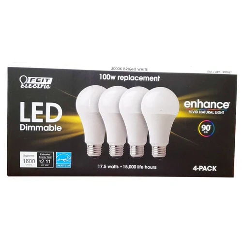 Feit Electric Led 100 W Dimmable Replacement Bright White Netcount, 4 Count (Pack of 1)