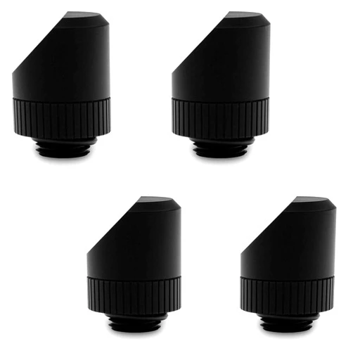 EKWB EK-Torque 45 Degree Angled Rotary Fitting, Black, 4-Pack