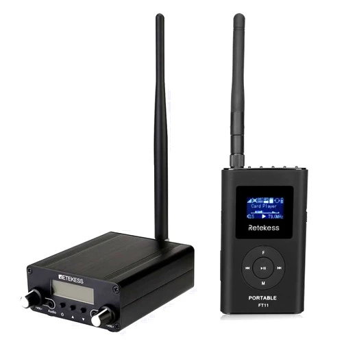 Retekess TR508 FM Transmitter for Church, Long Range FM Radio Stereo Station, Retekess FT11 FM Transmitter Portable FM Broadcast Transmitter for Church with Microphone
