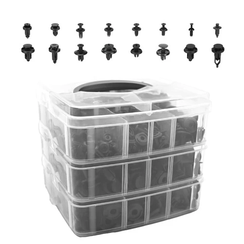 Hoypeyfiy 620 Pcs Car Retainer Clips, Plastic Rivets Fasteners, Push Retainer Kit, Fender Rivet Clips, 16 Most Popular Sizes Auto Push Pin Rivets Set Replacement for Ford Toyota Honda GM Chrysler Acura