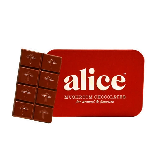 Alice Mushrooms Happy Ending | Sensual Mushroom Chocolates | Improves Mood, Performance, Vitality, Energy and Engagement | Cordyceps, Ashwaganda, Cayenne, Cinnamon & More