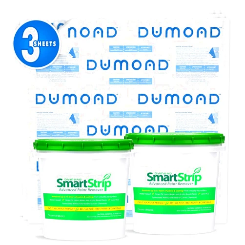 Dumond Smart Strip Advanced Discount Bundle - Includes: Smart Strip Advanced Paint Remover (2 Quarts), Dumond Laminated Paper (3 Sheets) - Removes up to 15 Layers of Paints/Coatings - Bundle & Save